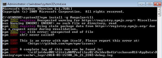 Npm Install for node modules(angular 5) · Issue #20066 · npm/npm · GitHub