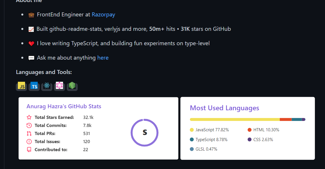 Removed table borders for Github metrics by sortedcord · Pull Request ...