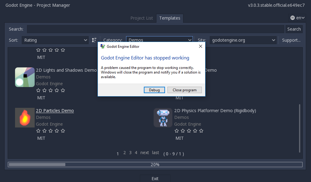 Crashes a few seconds upon launching editor (Win 10) · Issue #19624 ...