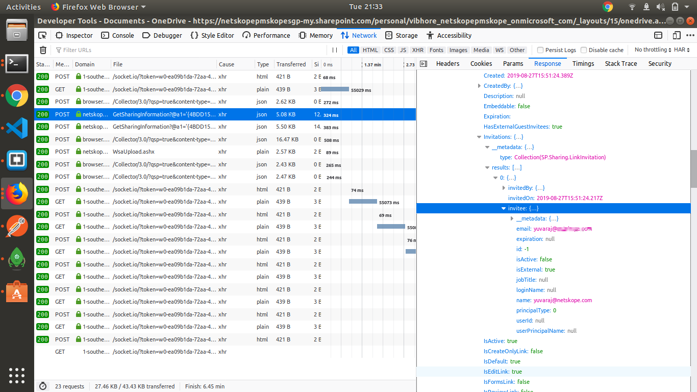 SharePoint API for getting /GetSharingInformation is not resulting in ...