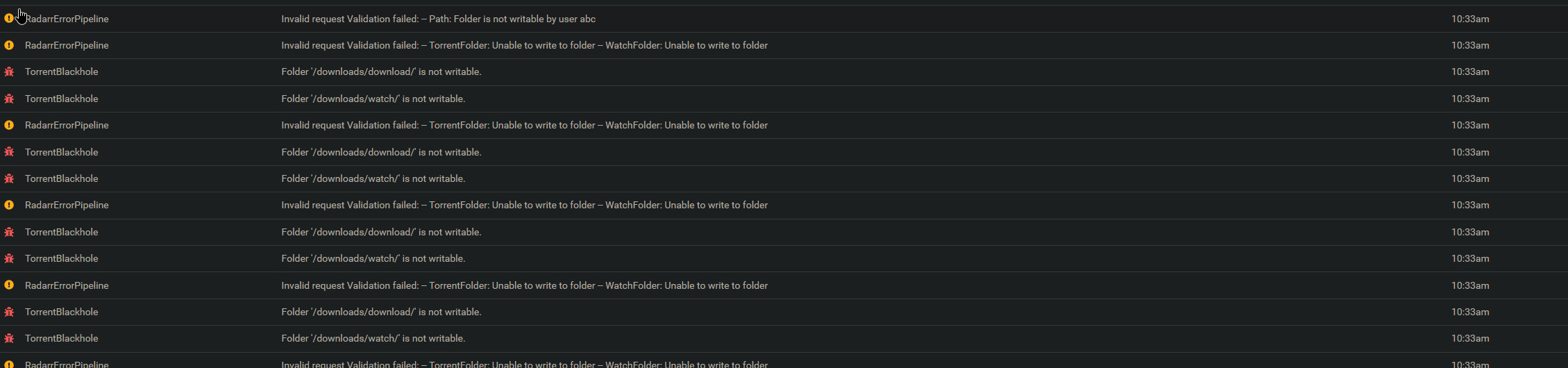 Folder is not writable by user abc · Issue 5826 · Radarr/Radarr · GitHub