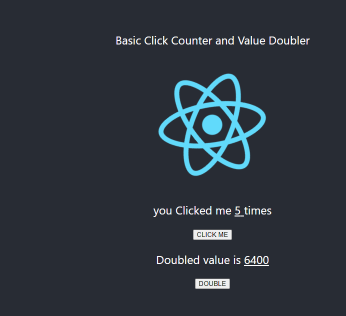 React - State - Basic Click Counter and Value Doubler · akash-coded ...