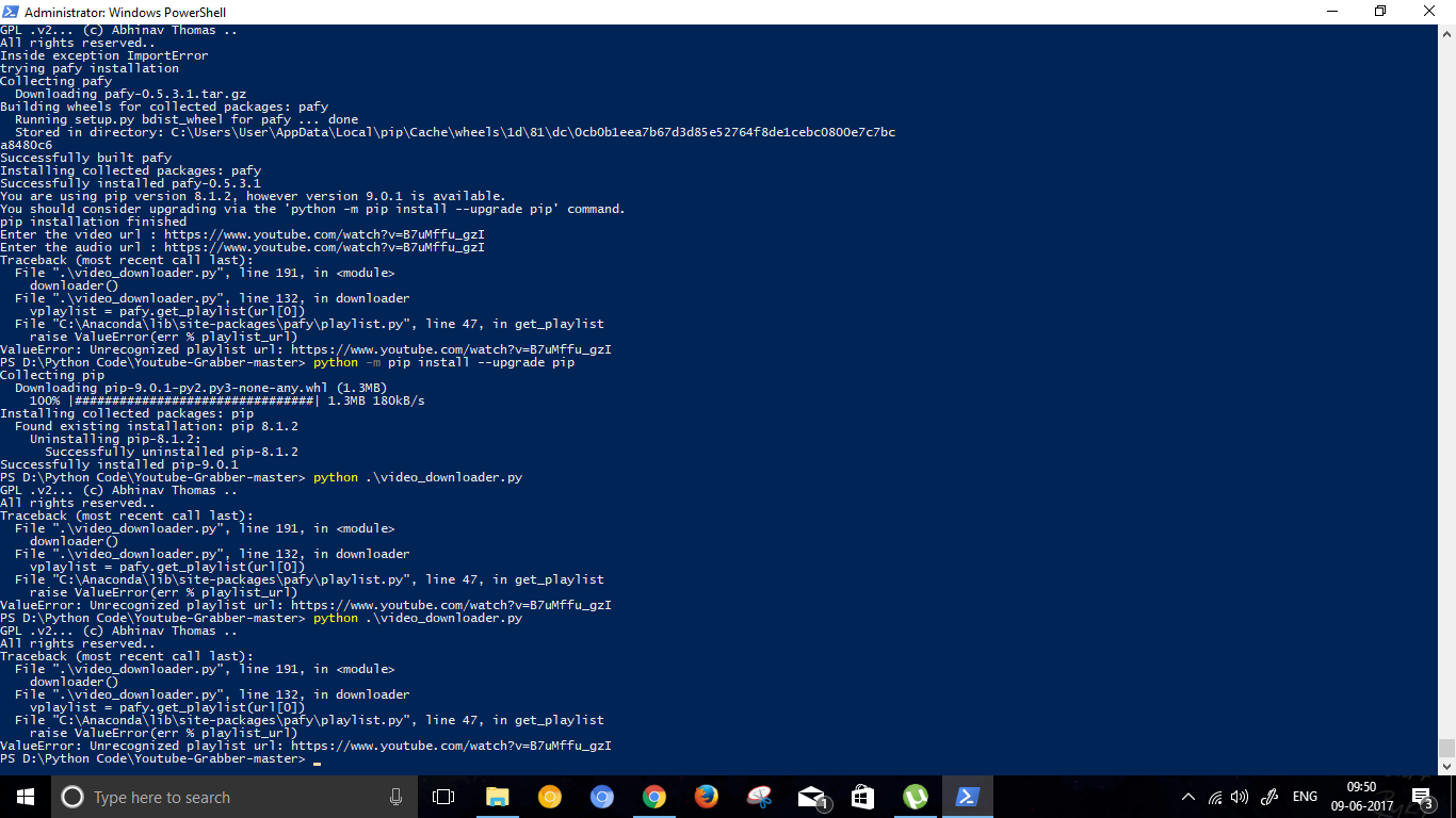 Script Does Not Work on Windows · Issue #1 · abhinavthomas/Youtube ...