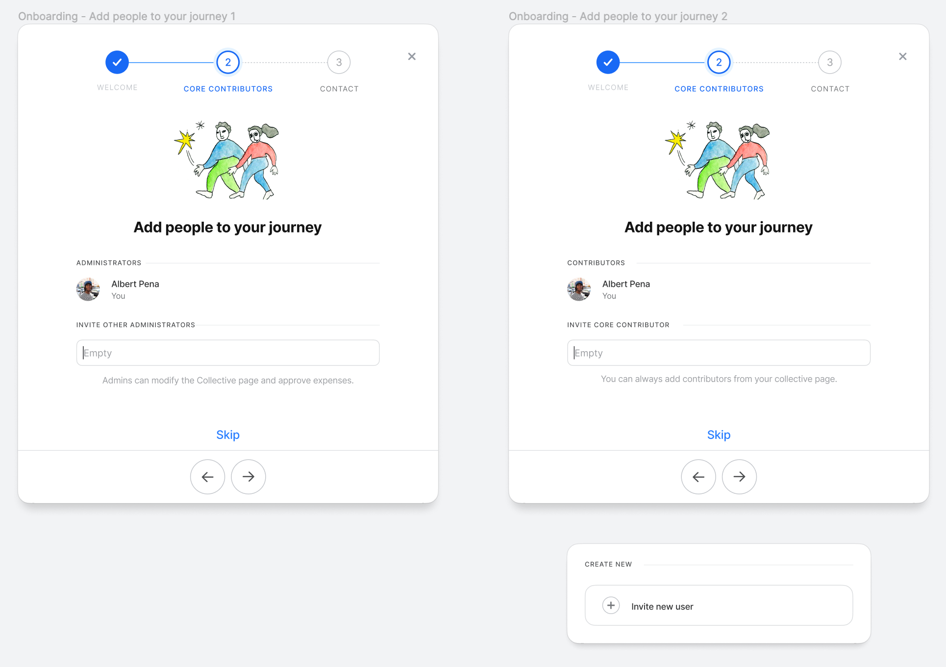 Implement onboarding modal step 2: Add people to your journey · Issue ...
