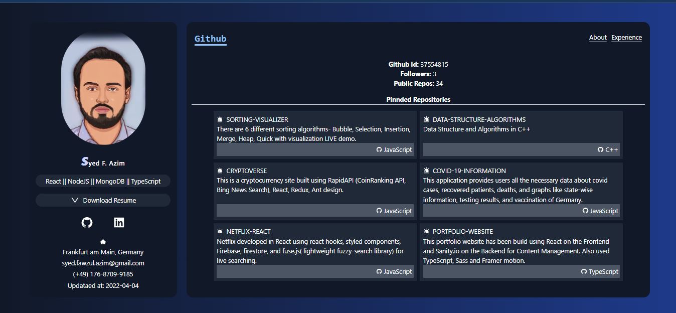 GitHub - syedfawzulazim/github-portfolio: This is a Github Portfolio ...