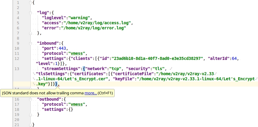 invalid character '}' looking for beginning of object key string ...