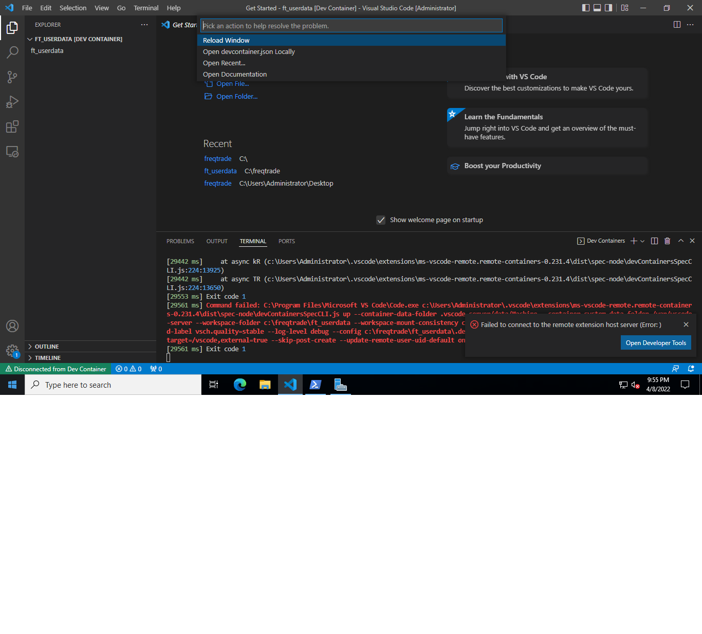 error when run freqtrade bot in windows server 2022 in AWS · Issue ...