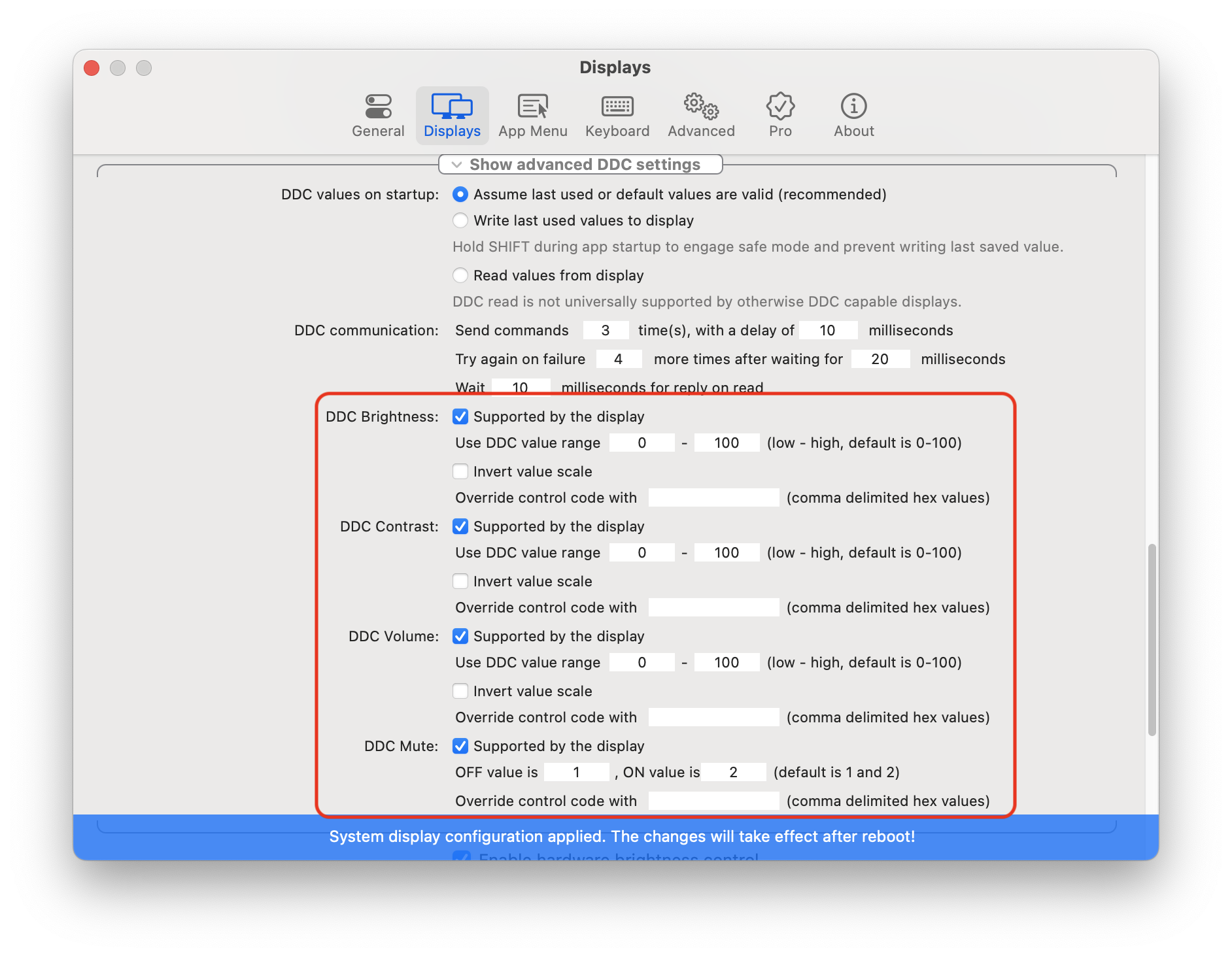 Custom Video Control Codes or multiple codes for DDC control · Issue