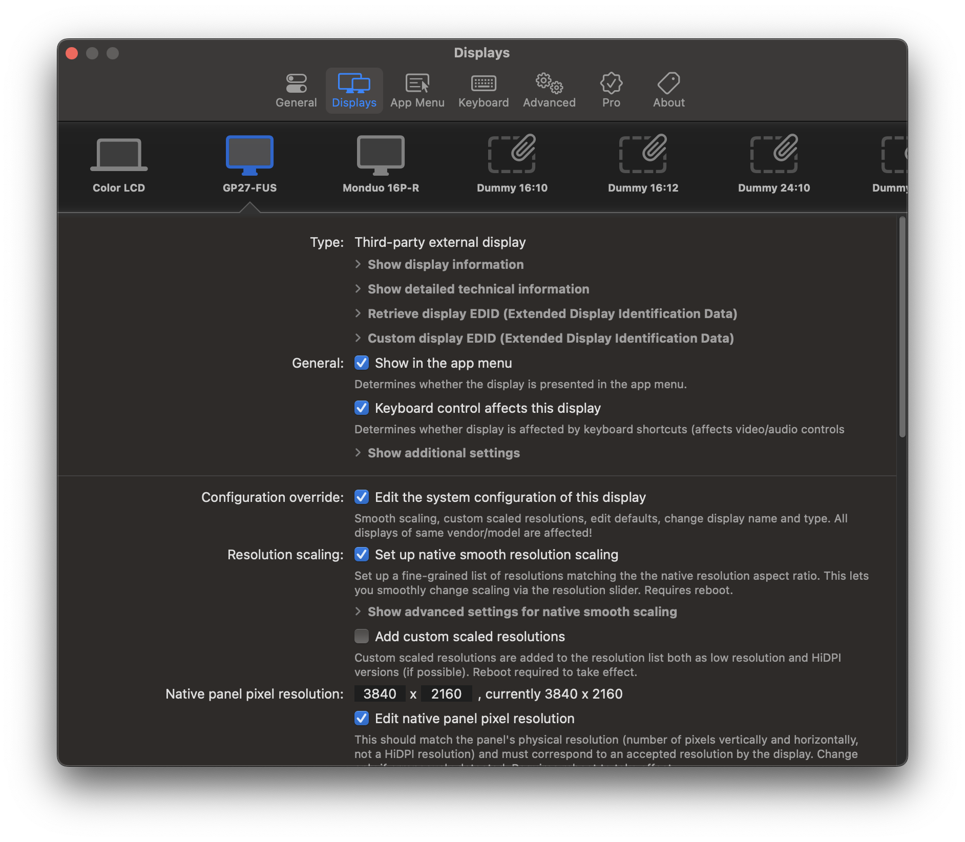 Improve Settings/Displays usability · Issue #1506 · waydabber ...