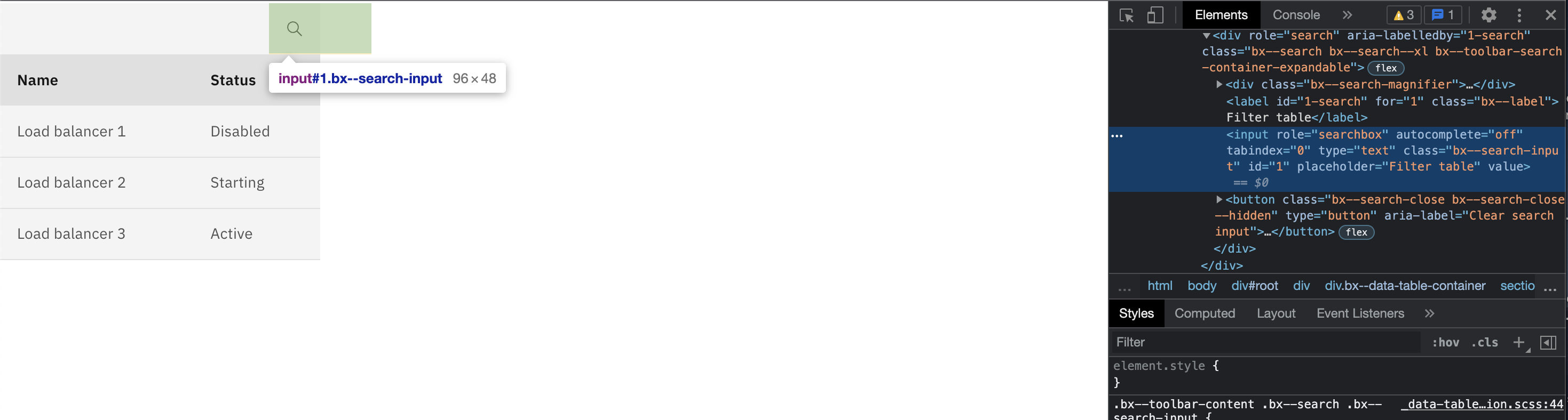 [Bug]: DataTable's search button adds extra padding to the right ...