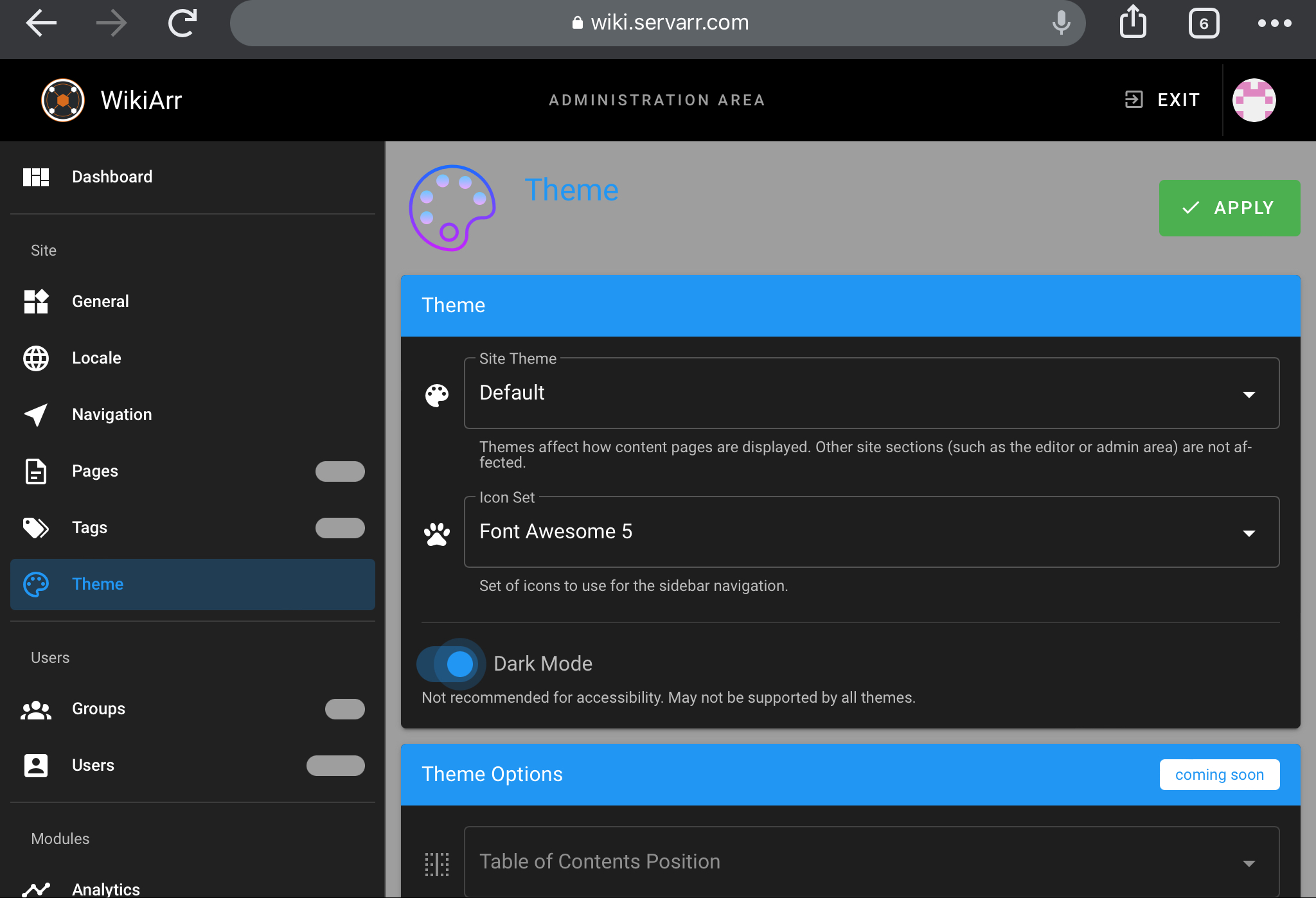 Dark Theme issues on mobile after 255 Update · requarks wiki ...