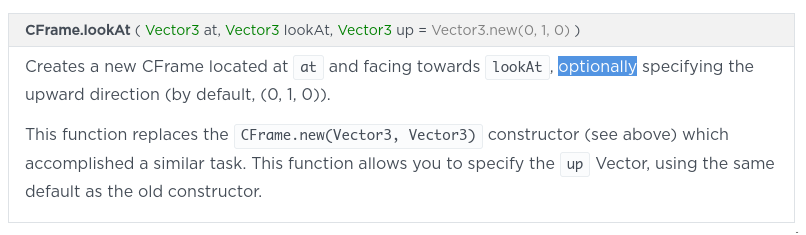 CFrame.lookAt argument count mismatch. · Issue #84 · NightrainsRbx ...