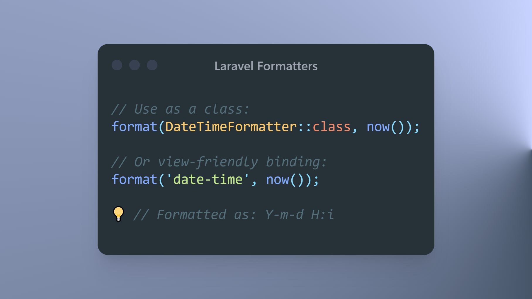 laravel formatters