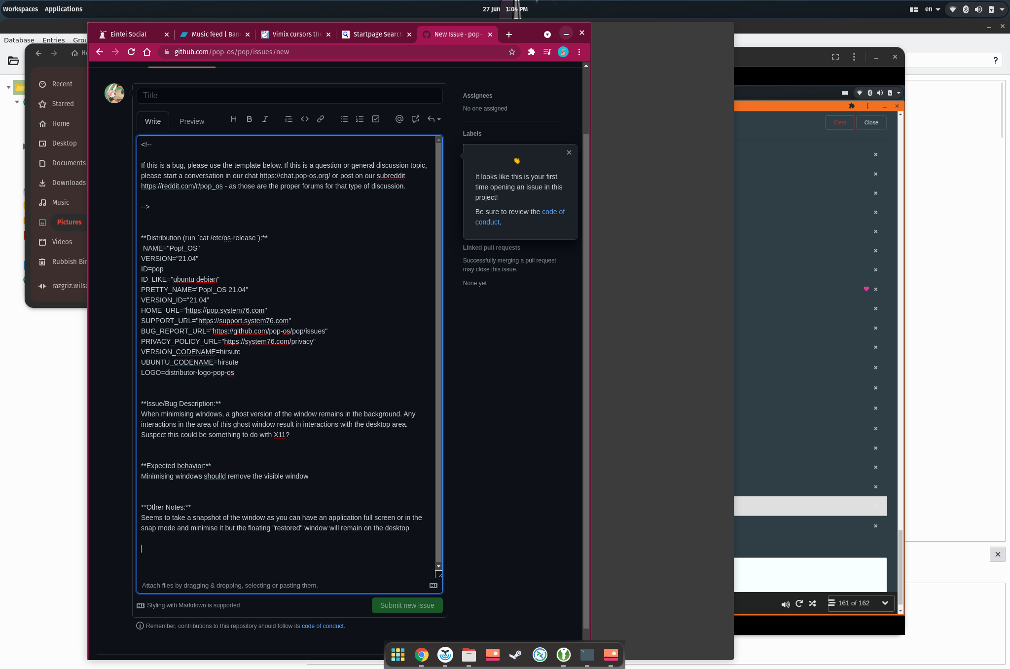 When windows are minimised, the window is still visible but not ...