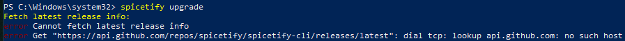 Error: no such host · Issue #2138 · spicetify/cli · GitHub