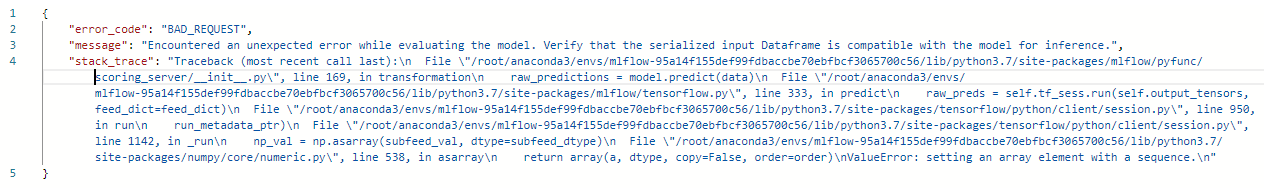 Error While using the Served Model · Issue #1553 · mlflow/mlflow · GitHub