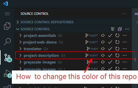 How to change color of modified repository? · Issue #128618 