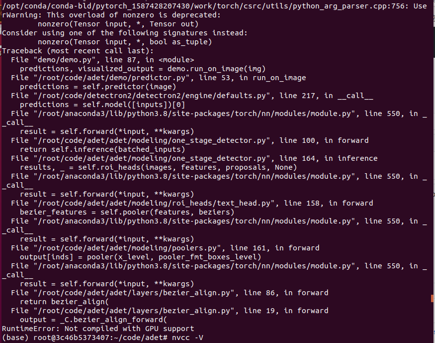 Problem under docker images with GPU · Issue #253 · aim-uofa/AdelaiDet ...