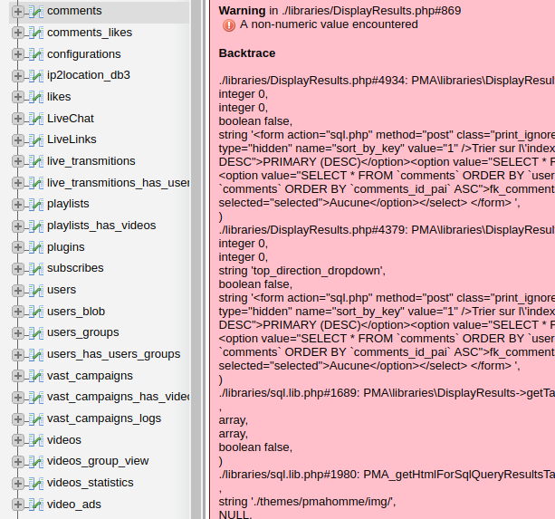 warningsql