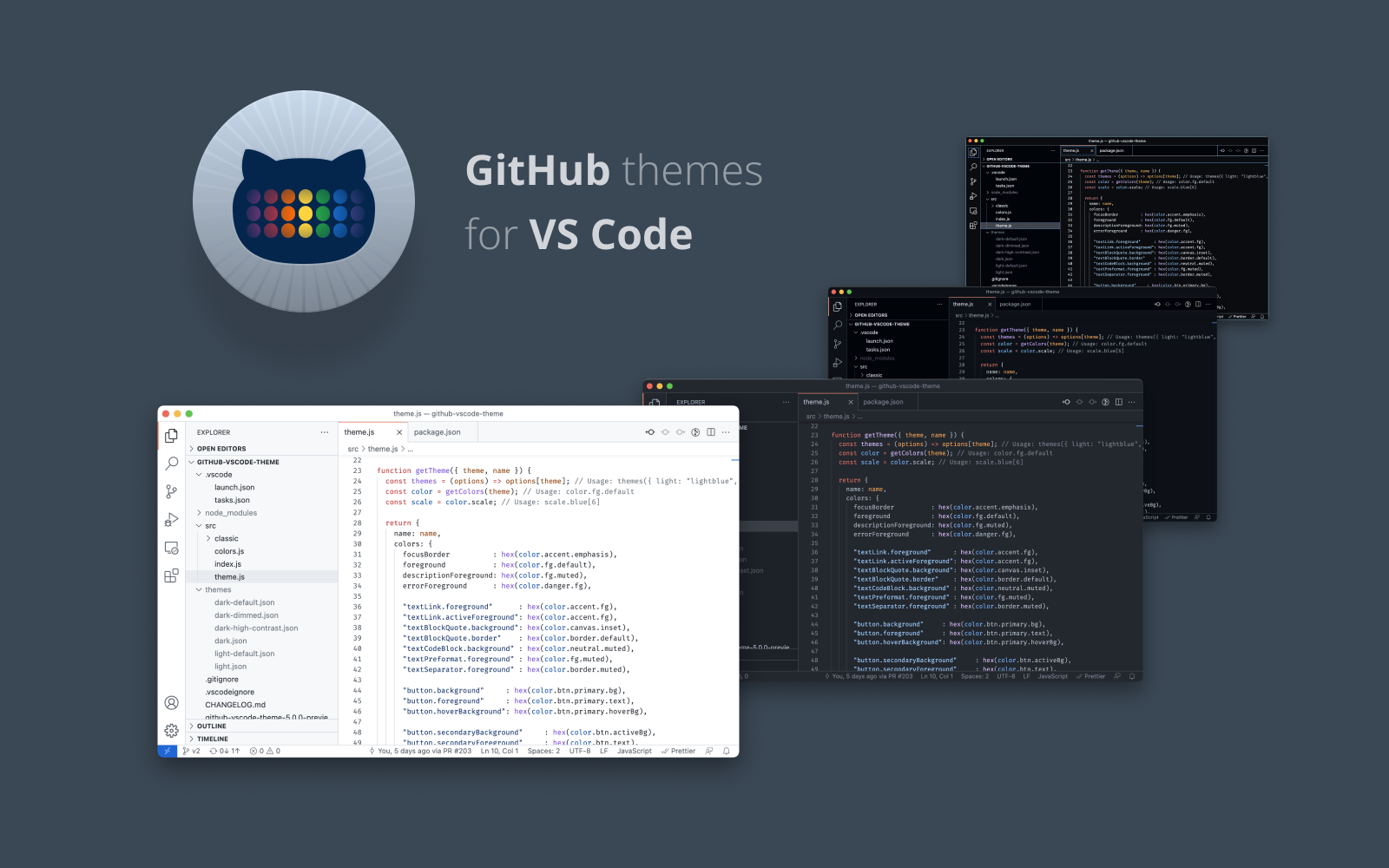 GitHub Theme cho VSCode là một chủ đề tuyệt đẹp mang đến cho bạn sự mới mẻ khi lập trình. Hãy xem hình để khám phá những màu sắc và đặc tính của chủ đề này.