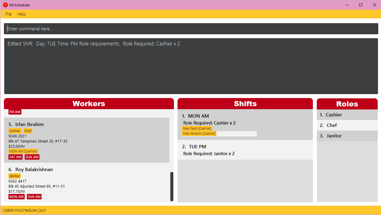 NOT UPDATING SHIFT LIST