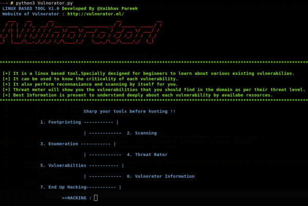 GitHub - vaibhavpareek/vulnorator: It is a linux based tool,which it ...