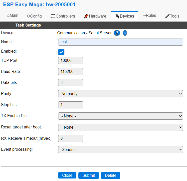 ESP32 serial server doesn't work. · Issue 2750 · letscontrolit/ESPEasy