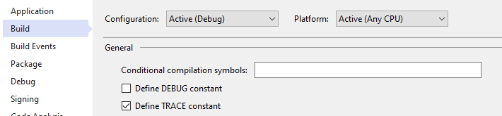 Conditional compilation symbols not appearing in new projects · Issue ...