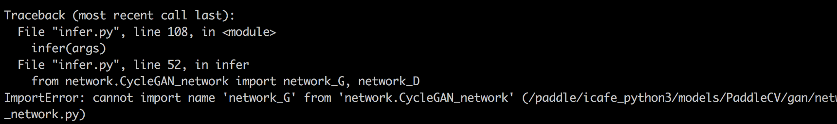 cyclegan infer报错 · Issue #2376 · PaddlePaddle/models · GitHub