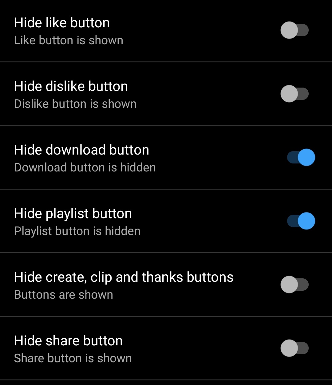 feat(patch) Split "hide create, clip and thanks" patch into 3 · Issue