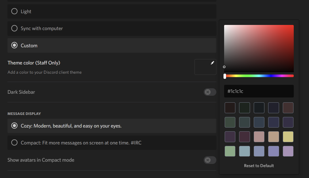 what the old client theme experiment looked like