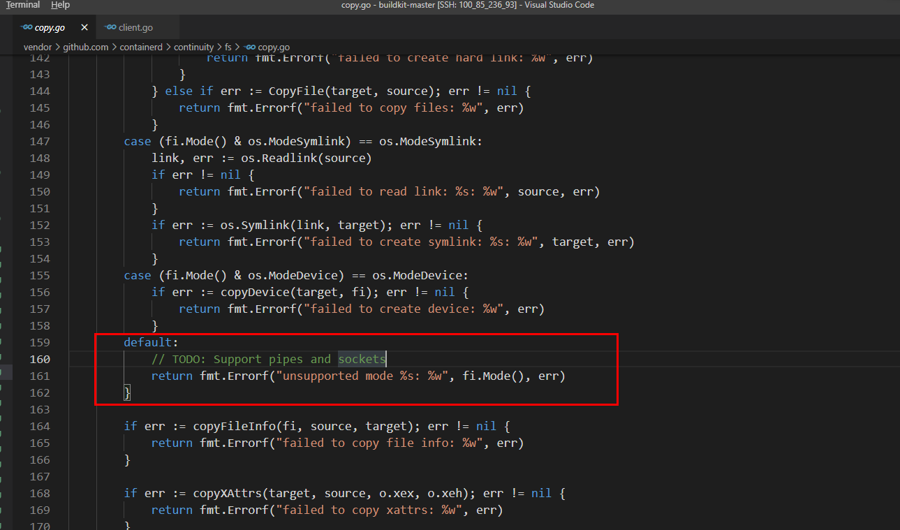 Error copying of parent failed unsupported mode issue 2959 moby
