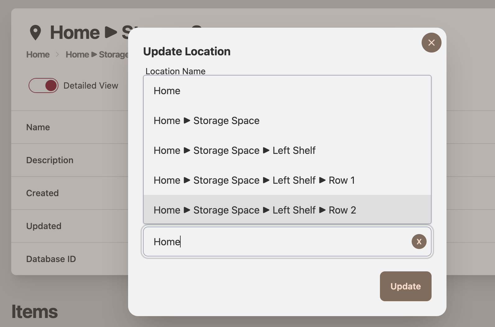 Nested Locations (Child / Parents) should show underneath parent in
