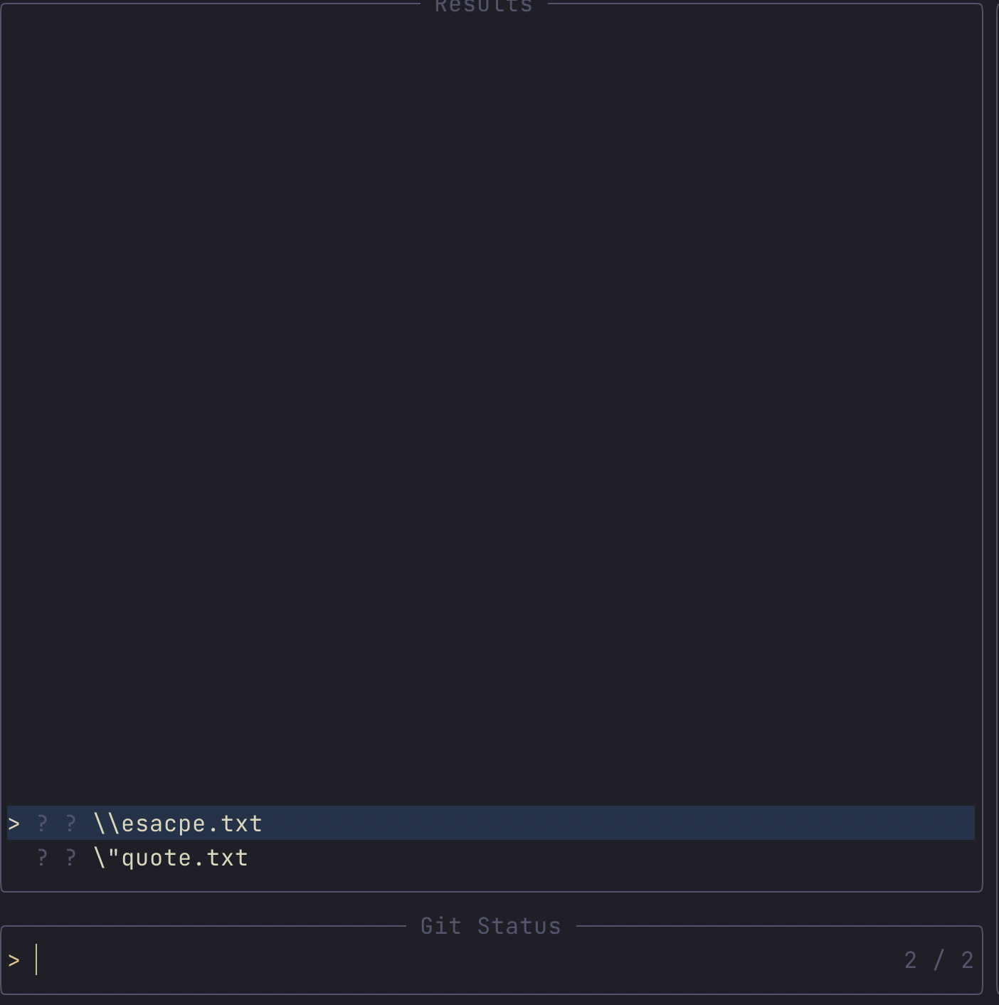Telescope Git Status not escape file name properly · Issue 2292 · nvim