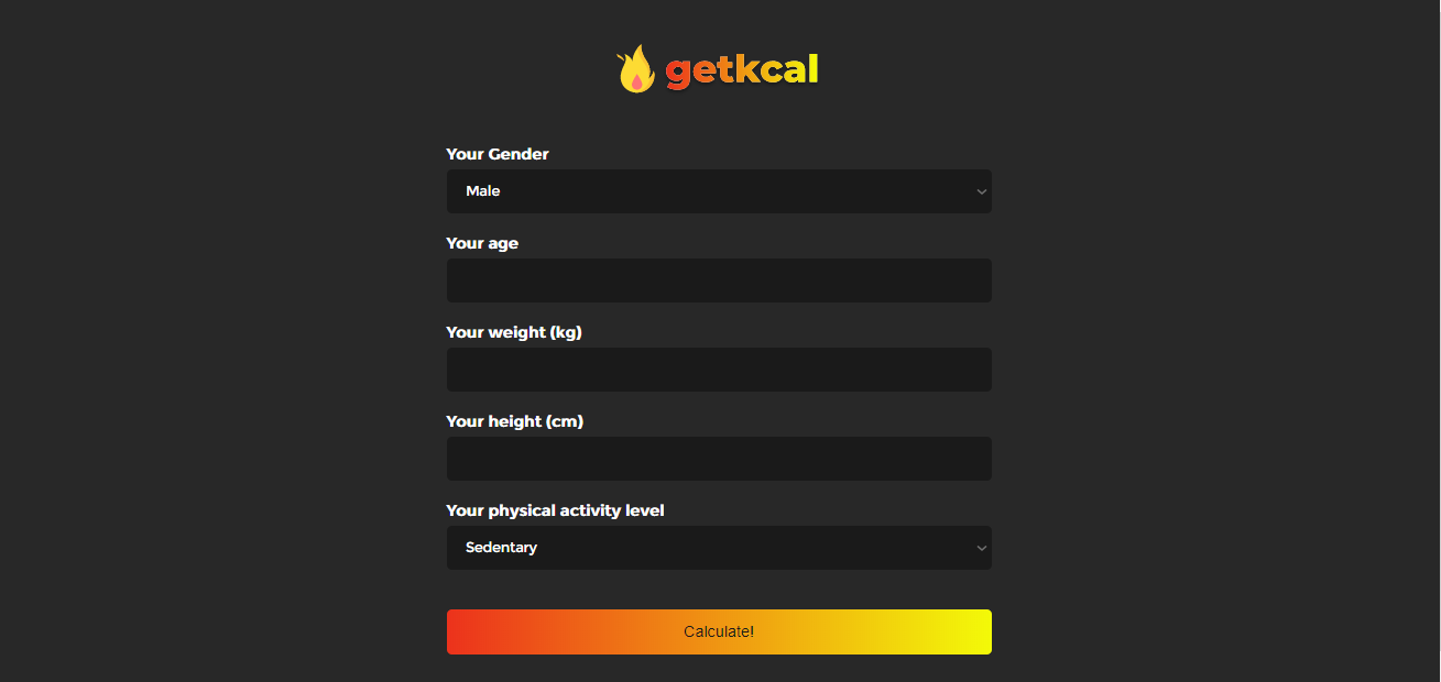 GitHub - KozielGPC/calories-calculator: Calorie's calculator according ...