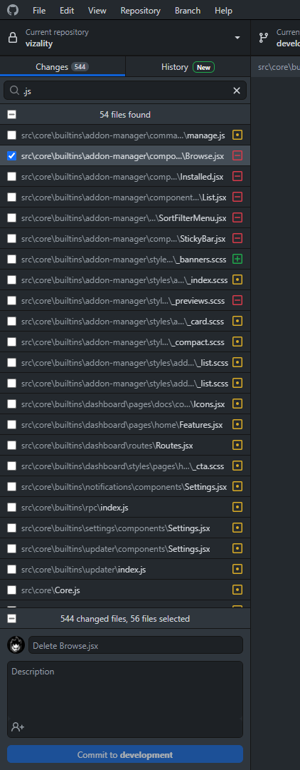 GitHub Desktop Filter Mockup