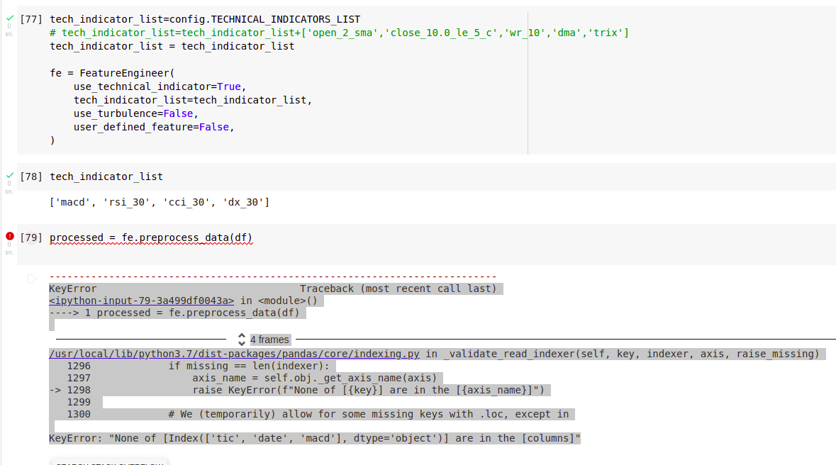 Feature Engineering part KeyError · Issue #263 · AI4Finance-Foundation ...