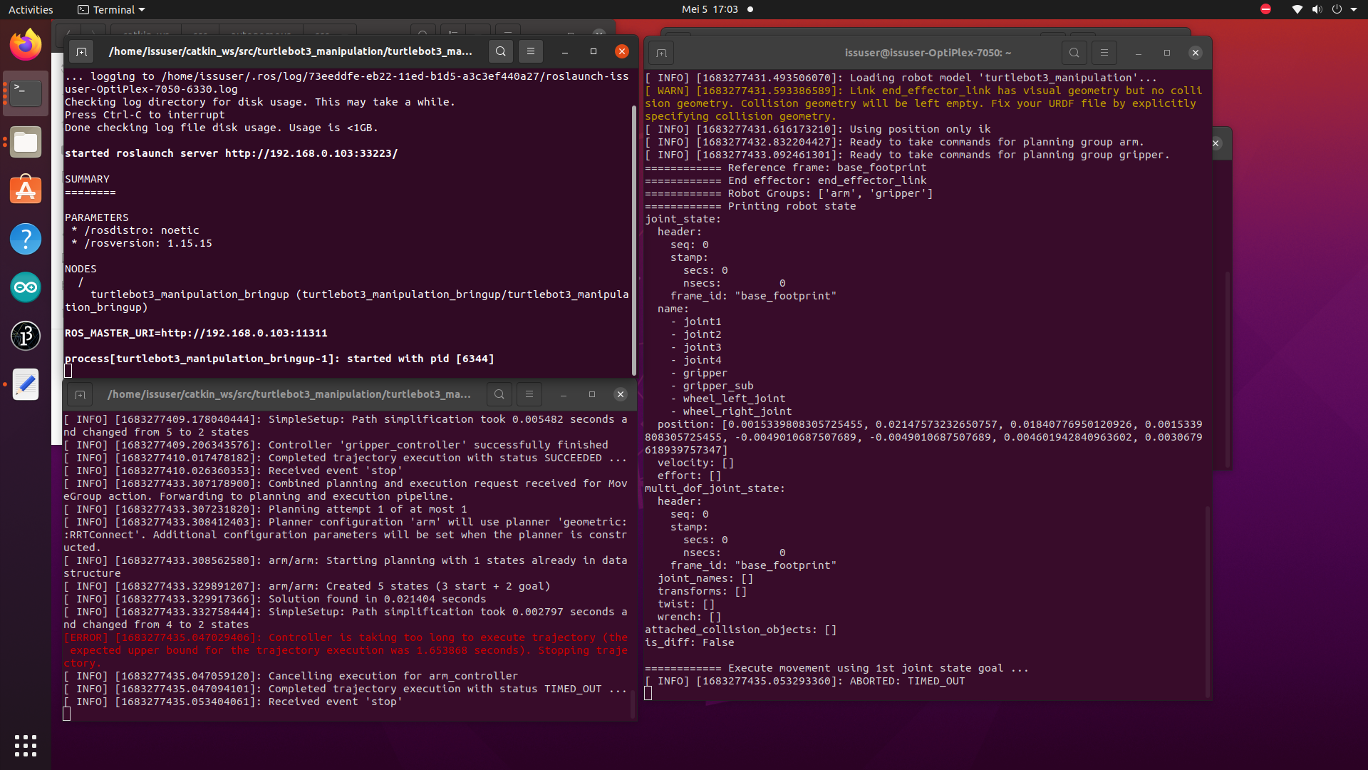 Controller is taking too long to execute trajectory (the expected upper