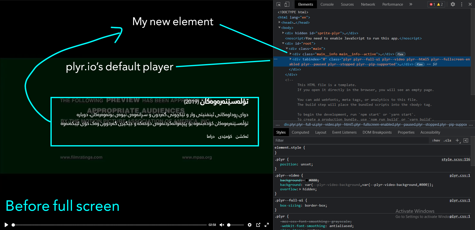 How can i change fullscreen scope? · Issue #2225 · sampotts/plyr · GitHub