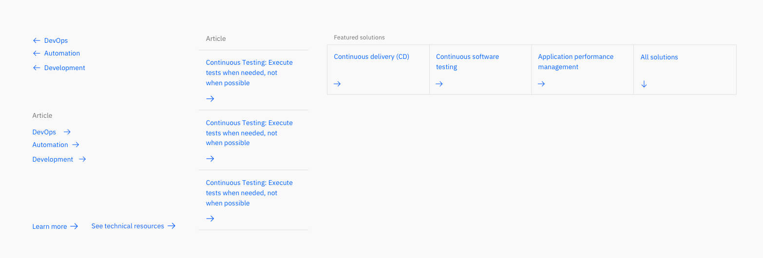 Link Design System Pattern: Link list visual design & design specs provided by Reboot ...