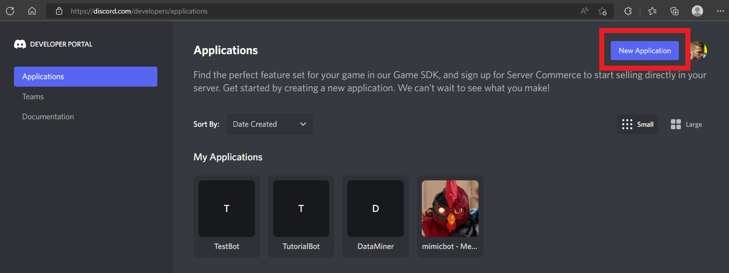 applications page