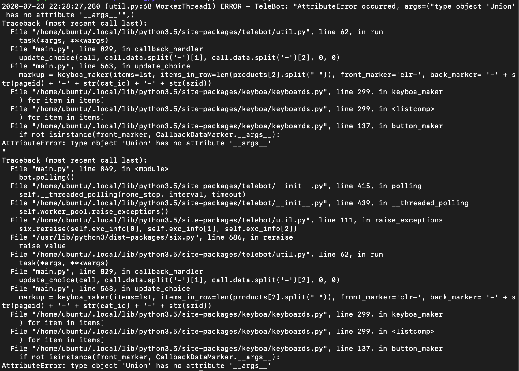type object 'Union' has no attribute '__args__' · Issue #3 · torrua ...