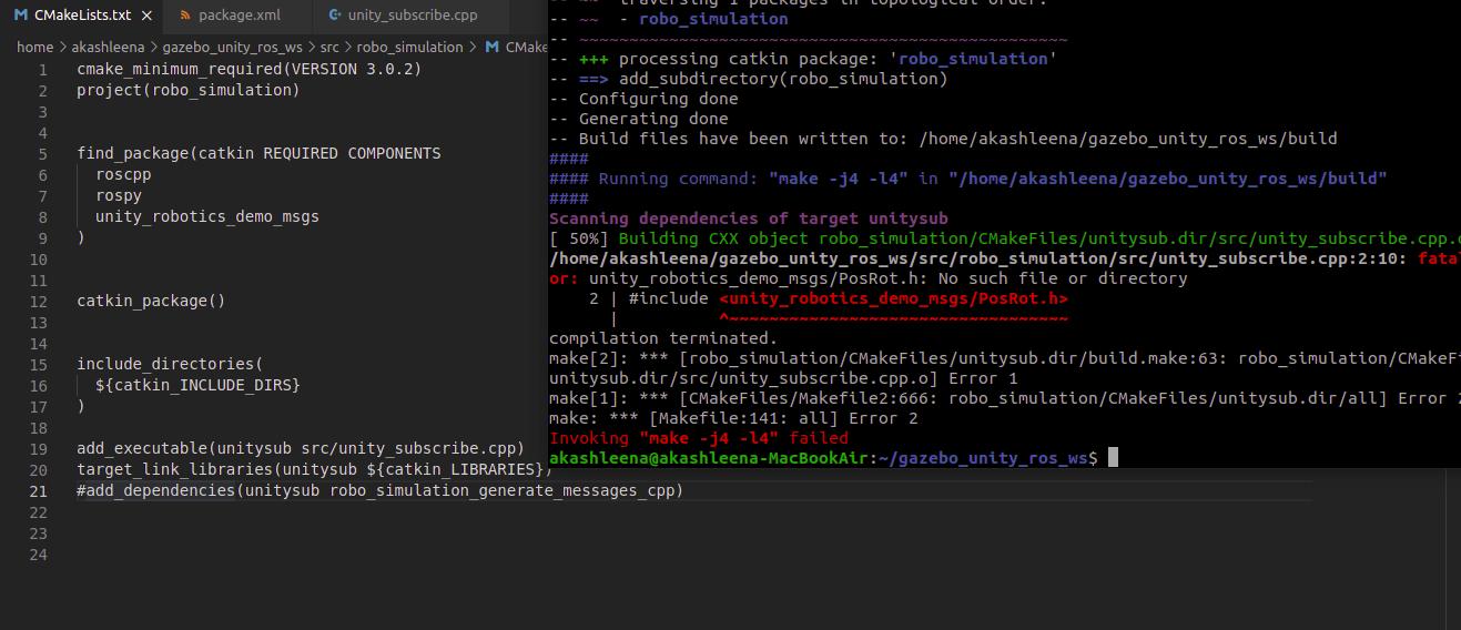 Basic Error found while running ROS node to subscribe to topic /pos_rot ...
