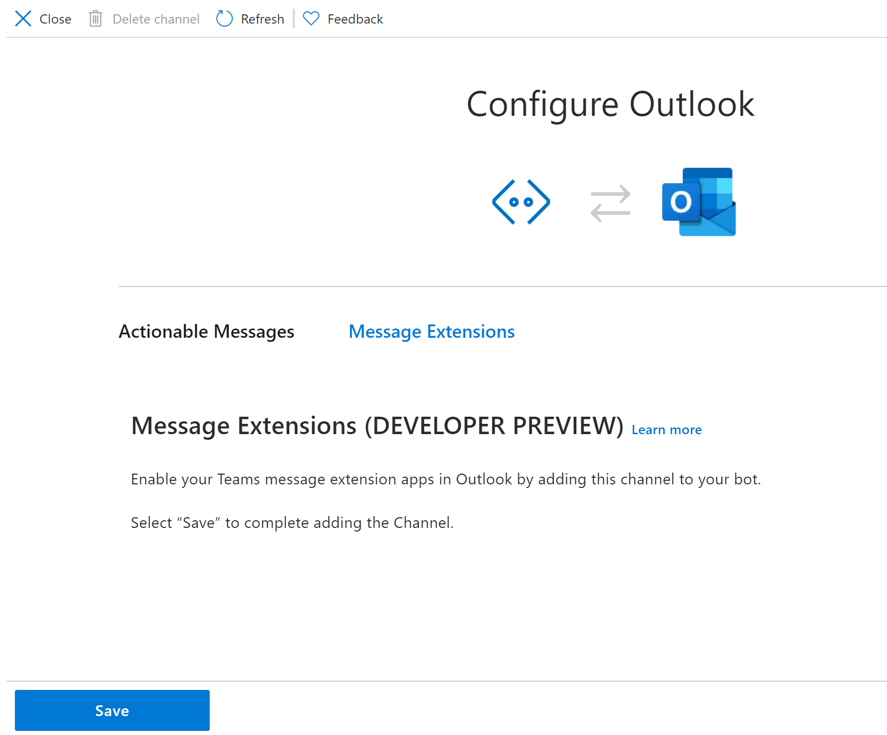 [Bug][Bot Service] Outlook channel is missing in bot service spec ...