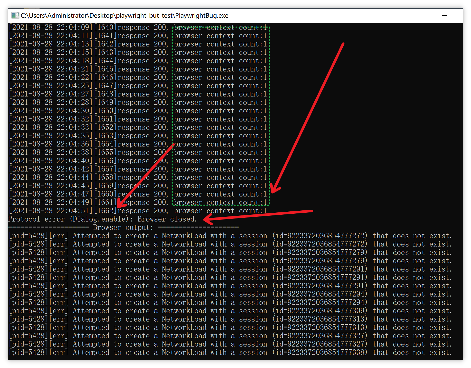 [Bug] WebKit crashes after 1662nd browser context has been created (and disposed) · Issue 8775