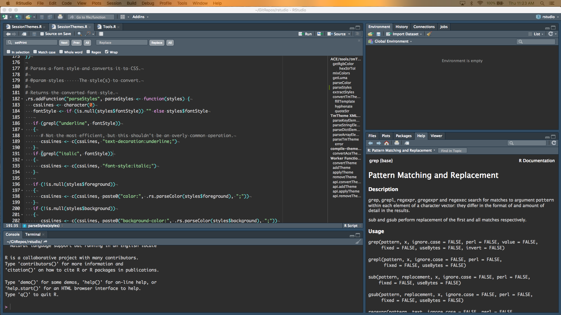 RStudio theme resets to light after changing UI setting · Issue 2803