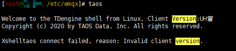 taos connect failed, reason: Invalid client version. · Issue #6740 ...