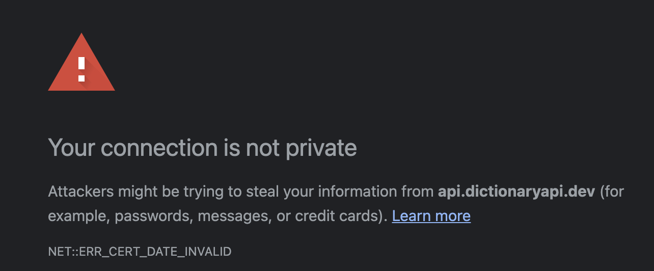 SSL Certificate Expired · Issue #119 · meetDeveloper/freeDictionaryAPI ...