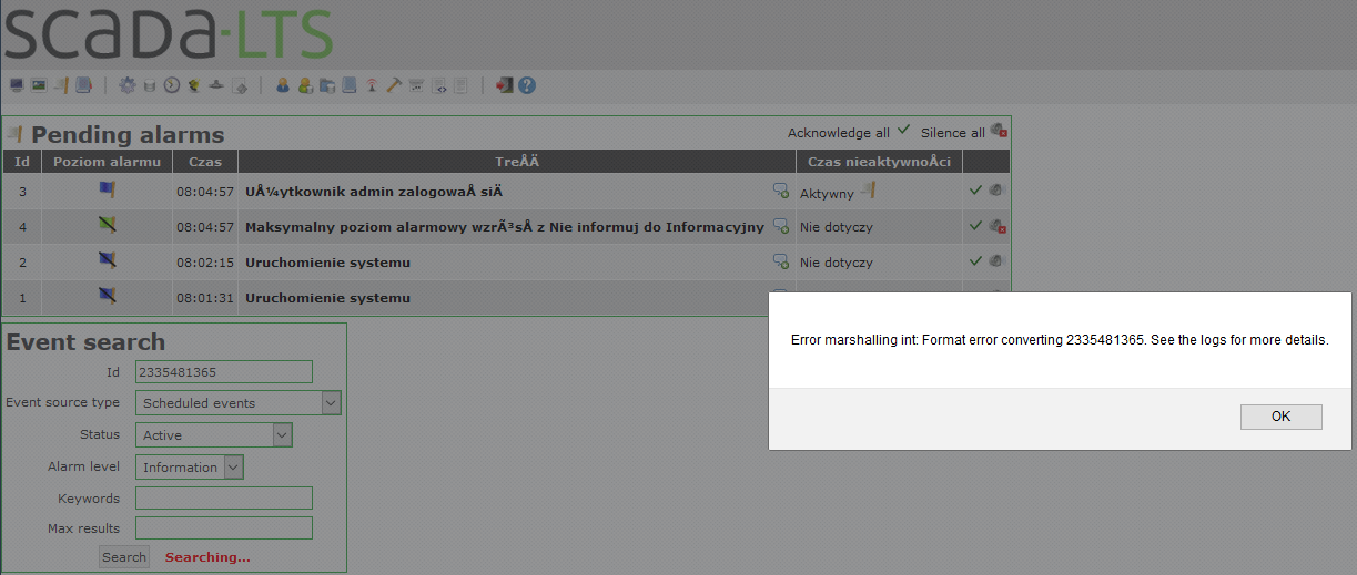 Fixed validation Id field in Event Search · Issue #607 · SCADA-LTS ...