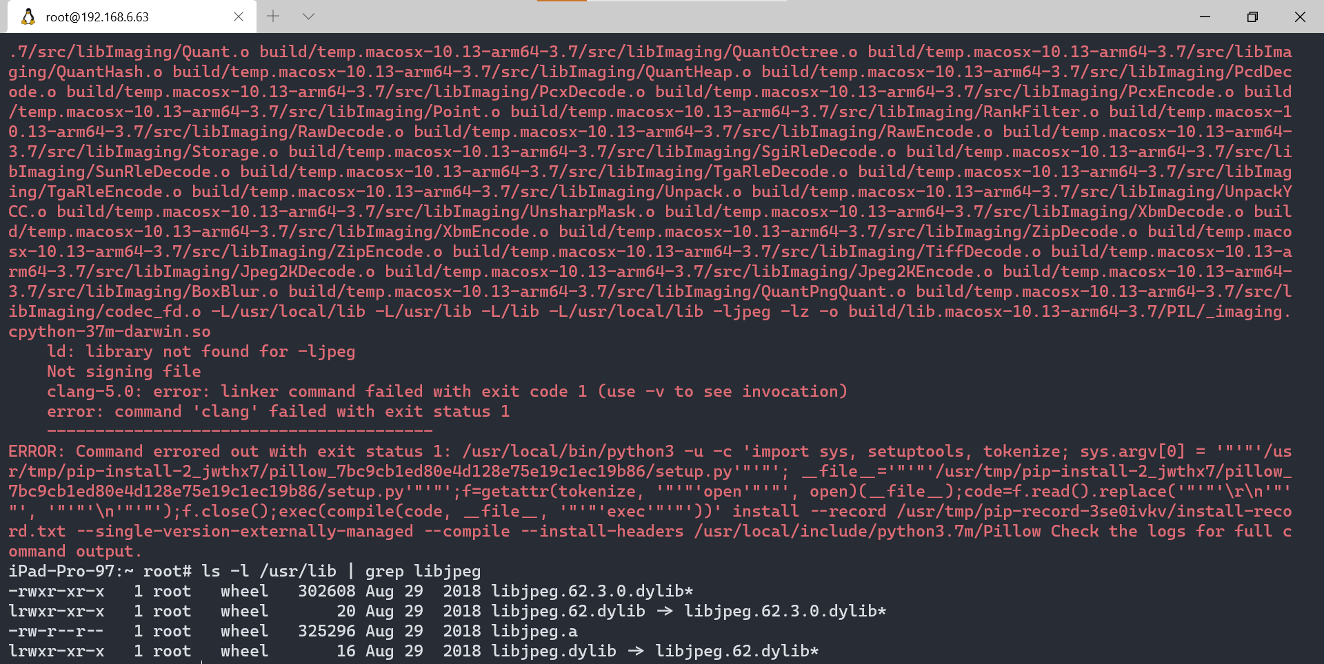 Compile error on jailbroken ios · Issue #5079 · python-pillow/Pillow ...